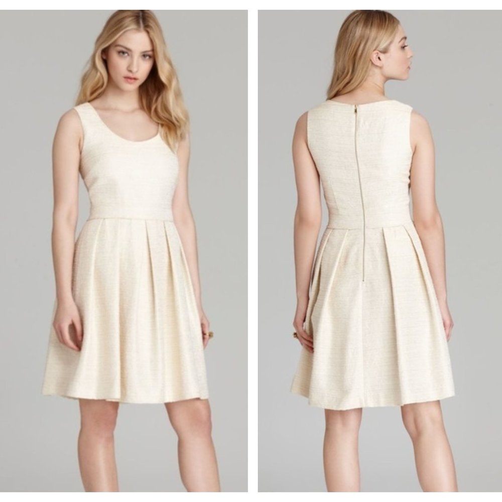 Shoshanna Gold Jacquard Melody Dress Size 6